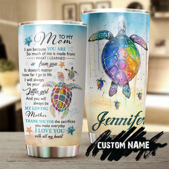 Mom From Daughter From Son I Love You With Heart Personalized Tumblerturtle Presentunique Tumblerbirthday Christmas Gift For Turtle Lover - Thegiftio UK