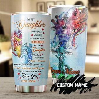 Mom To Daughter Remember Whose Daughter You Are Personalized Tumblergift Giraffe Loverbirthday Christmas Gift For Daughter From Mother - Thegiftio UK