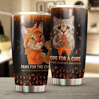 Msa Cat Paw For The Cure Tumblercat Tumbler Gift For Cat Mom Cat Dad Gift For Cat Lovercat Day Gift - Thegiftio UK