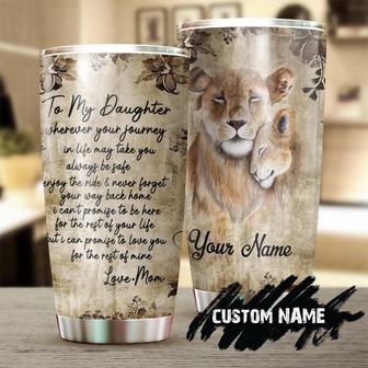 Gift For Daughter From Mom, , My Daughter Never Forget Your Way Back Home Vintage Lion Mom Daughter Personalized Tumbler birthday Christmas - Thegiftio UK