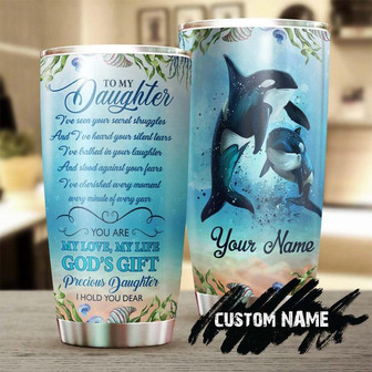 My Daughter You Are My God'S Gift Love Blue Ocean Whale Personalized Tumblerbirthday Gift Christmas Gift For Daughter From Mom - Thegiftio UK