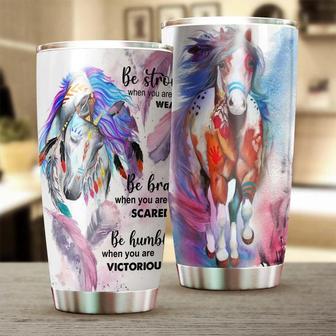 Native American Horse Be Brave When You Are Scared Boho Hippie Tumblerhorse Present For Hergift For Horse Lover Horse Rider For Horseman - Thegiftio UK