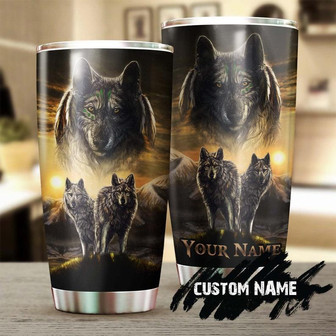 Gift For Him For Her Friends Family, Gift For Native American Friend Native American Wild Wolf Personalized Stainless Steel 20oz Tumbler, Wolf Lover Tumbler Birthday Gift Unique Present - Thegiftio