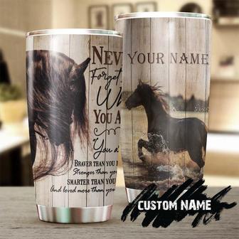 Gift For Him, Horse Stainless Steel 20oz Tumbler, Never Forget Who You Are Personalized Tumbler gift For Horse Lover Horse Rider gift For Her - Thegiftio UK