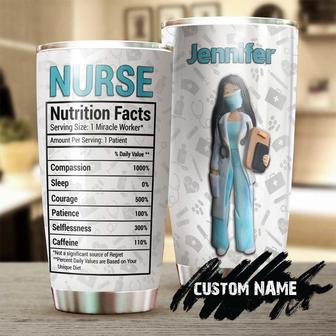 Gift For Nurse, Funny Facts Tumbler, Clay Style Personalized Nurse Stainless Steel 20oz Tumbler, Nurse Appreciation Nurse Gift, Thank You Gift, Mother's Day Gift From Son Daughter Husband - Thegiftio UK