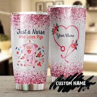 Nurse Love Pigs Pink Glitter Personalized Nurse Tumblerfunny Nurse Tumblerappreciation Nurse Giftnurse Thank You Giftgift For Nurse - Thegiftio UK