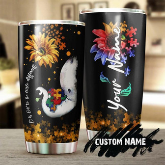 Okay To Be Different Cute Elephant Sunflower Personalized Tumblerautism Tumbler Autism Gift Gift For Autism Parent Gift For Autism Child - Thegiftio