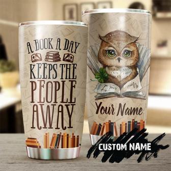Owl Books Personalized Tumbler Reading Tumbler Book Lover Gift Bookaholic Tumbler Bookworm Gift Gift For Her - Thegiftio
