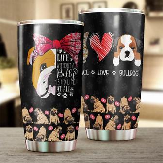 Peace Love Bulldog Tumbler Gift For Bulldog Dad For Bulldog Mom Gift For Bulldog Lover Bull Dog Gift Idea - Thegiftio UK