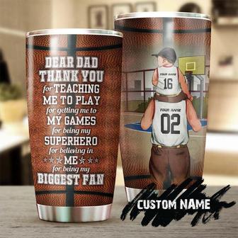 Personalized Basketball Dad With His Son Biggest Fan Personalized Tumblerbirthday Christmas Gift Father'S Day Gift For Dad From Son - Thegiftio UK