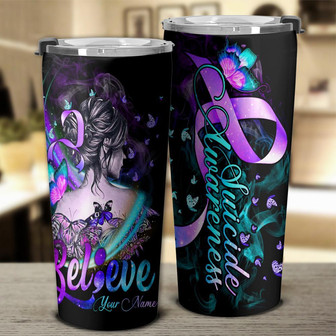 Personalized Believe Suicide Prevention Tumbler - Thegiftio UK