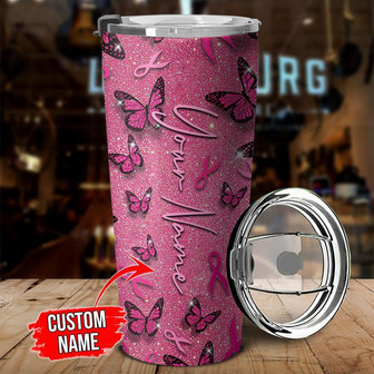 Personalized Breast Cancer Butterfly Tumbler - Thegiftio UK