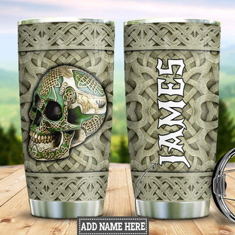 Personalized Celtic Skull Stainless Steel Tumbler - Thegiftio