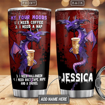 Personalized Coffee Violet Dragon Halloween Stainless Steel Tumbler - Thegiftio UK