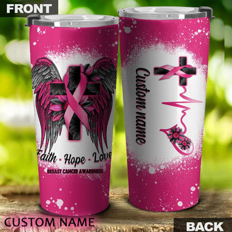 Personalized Cross Sunflower Breast Cancer Tumbler - Thegiftio UK