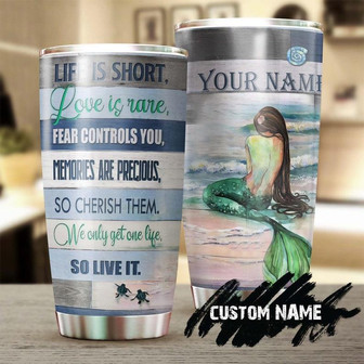 Personalized Faith Mermaid Live Your Life Stainless Steel Tumblergift For Mermaid Lover Unique Birthday Gift - Thegiftio UK