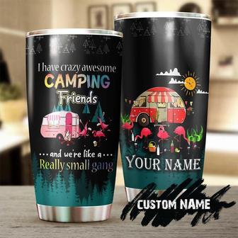 Personalized Flamingo Camping Crazy Awesome Friendsbirthday Gift Christmas Gift For Camping Friend - Thegiftio UK