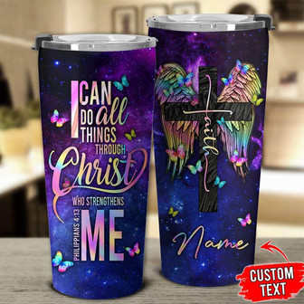 Personalized I Can Do All Things Wings Tumbler - Thegiftio UK