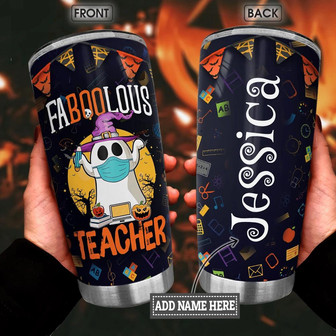 Personalized Kindergarten Teacher Halloween Stainless Steel Tumbler - Thegiftio