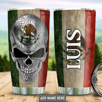 Personalized Mexico Skull Stainless Steel Tumbler - Thegiftio UK