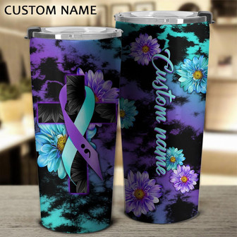 Personalized Mona Lisa Flower Suicide Tumbler - Thegiftio UK