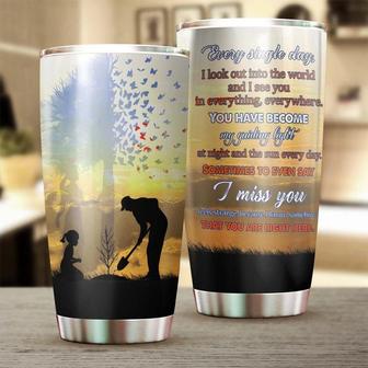 Personalized My Dad My Guiding Light I Miss You Stainless Steel Tumbler Memorial Gift Dad Gift For Her For Daughter - Thegiftio UK