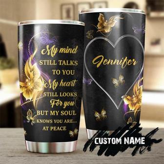Personalized My Dad My Mom My Soul Knows You Are At Peace Stainless Steel Tumbler Memorial Gift Mom Dad - Thegiftio UK