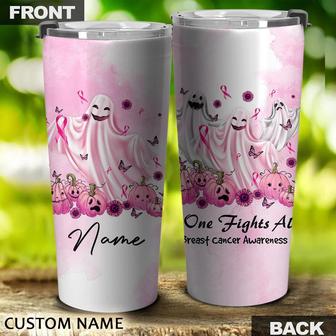 Personalized No One Fights Alone Boo Cancer Tumbler - Thegiftio UK