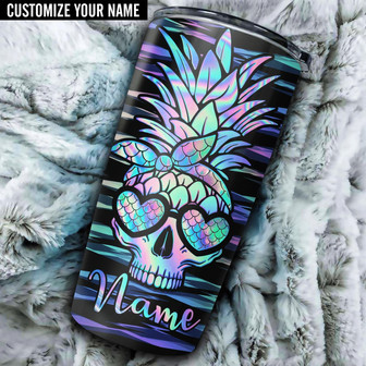Personalized Pineapple Skull Tumbler - Thegiftio UK
