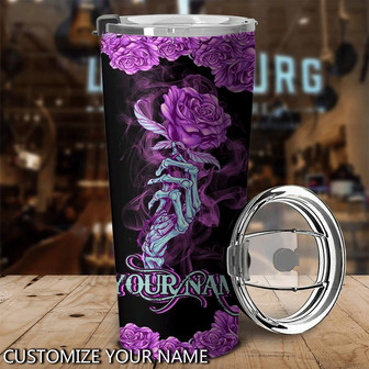 Personalized Rose Hand Zero Fcks Given Skl Tumbler - Thegiftio UK