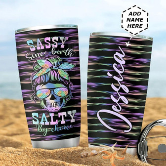Personalized Skull Beach Stainless Steel Tumbler - Thegiftio UK
