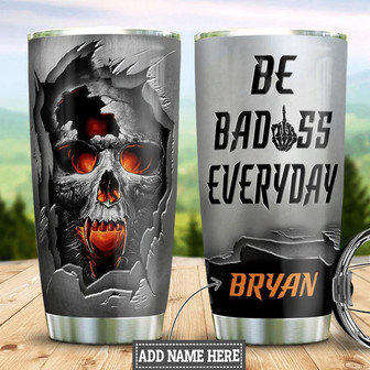 Personalized Skull Stainless Steel Tumbler - Thegiftio UK