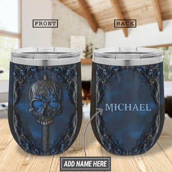 Personalized Skull Wine Tumbler - Thegiftio UK