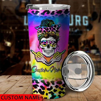 Personalized Skull Leopard Tumbler - Thegiftio UK