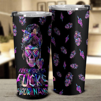 Personalized Skull Mermaid Fresh Out Of F Tumbler - Thegiftio UK