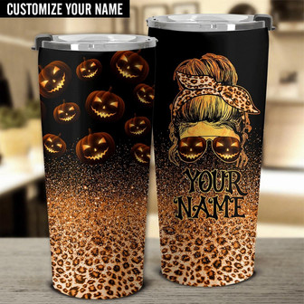 Personalized Skull Pumpkin Halloween Tumbler - Thegiftio UK