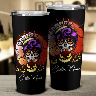 Personalized Skull Queen Pumpkin Tumbler - Thegiftio UK