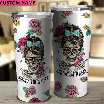 Personalized Skull Roses Tumbler - Thegiftio UK