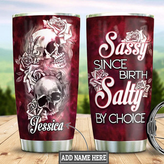 Personalized Skull Sassy Salty Customized Stainless Steel Tumbler - Thegiftio UK