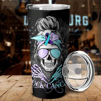 Personalized Skull Suicide F Cancer Tumbler - Thegiftio UK