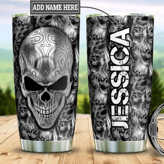 Personalized Skull Stainless Steel Tumbler - Thegiftio UK