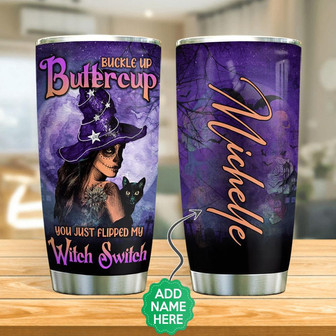 Personalized Skull Witch Mode On Stainless Steel Tumbler - Thegiftio UK