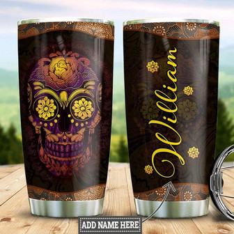 Personalized Sugar Skull Stainless Steel Tumbler - Thegiftio