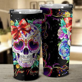 Personalized Sugar Skull Tumbler - Thegiftio UK