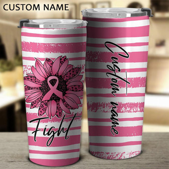 Personalized Sunflower Leopard Breast Cancer Tumbler - Thegiftio UK