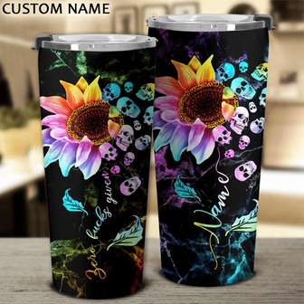Personalized Sunflower Skull Tumbler - Thegiftio UK
