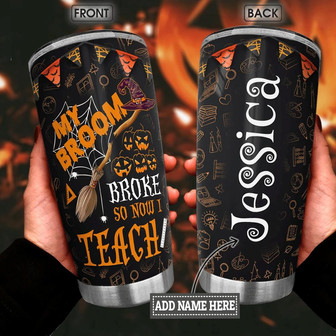 Personalized Teacher Halloween Stainless Steel Tumbler - Thegiftio UK