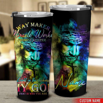 Personalized Way Maker Jesus Colorful Tumbler - Thegiftio UK