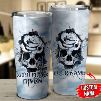 Personalized Zero Fcks Given Rose Brush Tumbler - Thegiftio UK