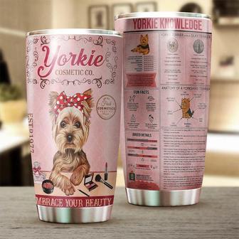 Pink Make Up Yorkshire Personalized Yorkshire Tumbler Mother'S Day Gift For Yorkie Mom Gift For Yorkie Loveryorkie Tumbler - Thegiftio UK